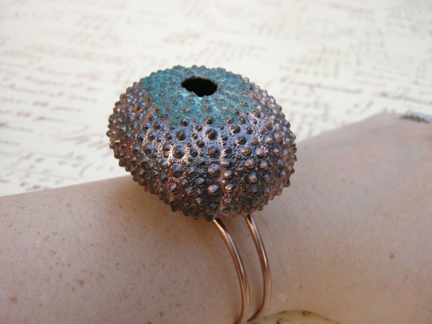 Sea Urchin Bracelet Copper Electroformed