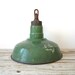 Industrial Hanging Light. Green Porcelain Shade. Works Great