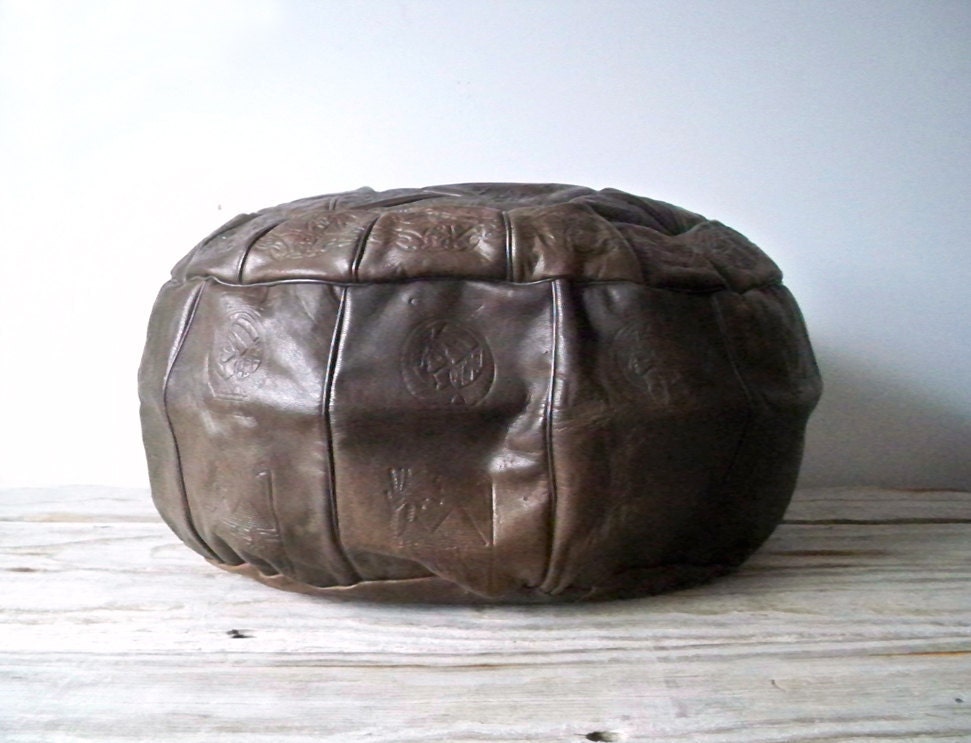 Leather Pouf Ottoman