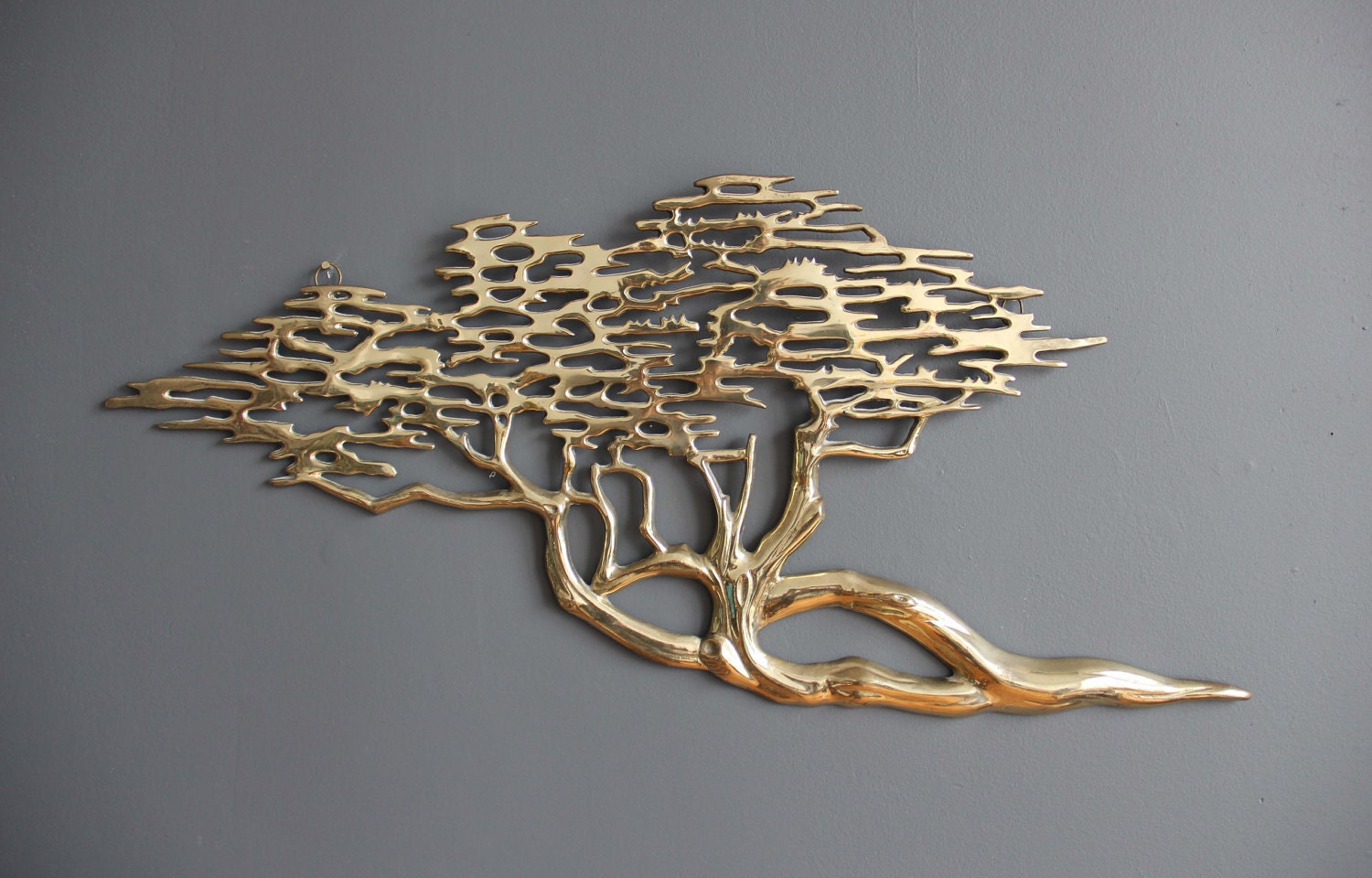 Modern Solid Brass Tree Wall Hanging