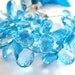 Swiss Blue Topaz Briolette Gemstone Faceted Pear Teardrop 10mm Set of 3 beads
