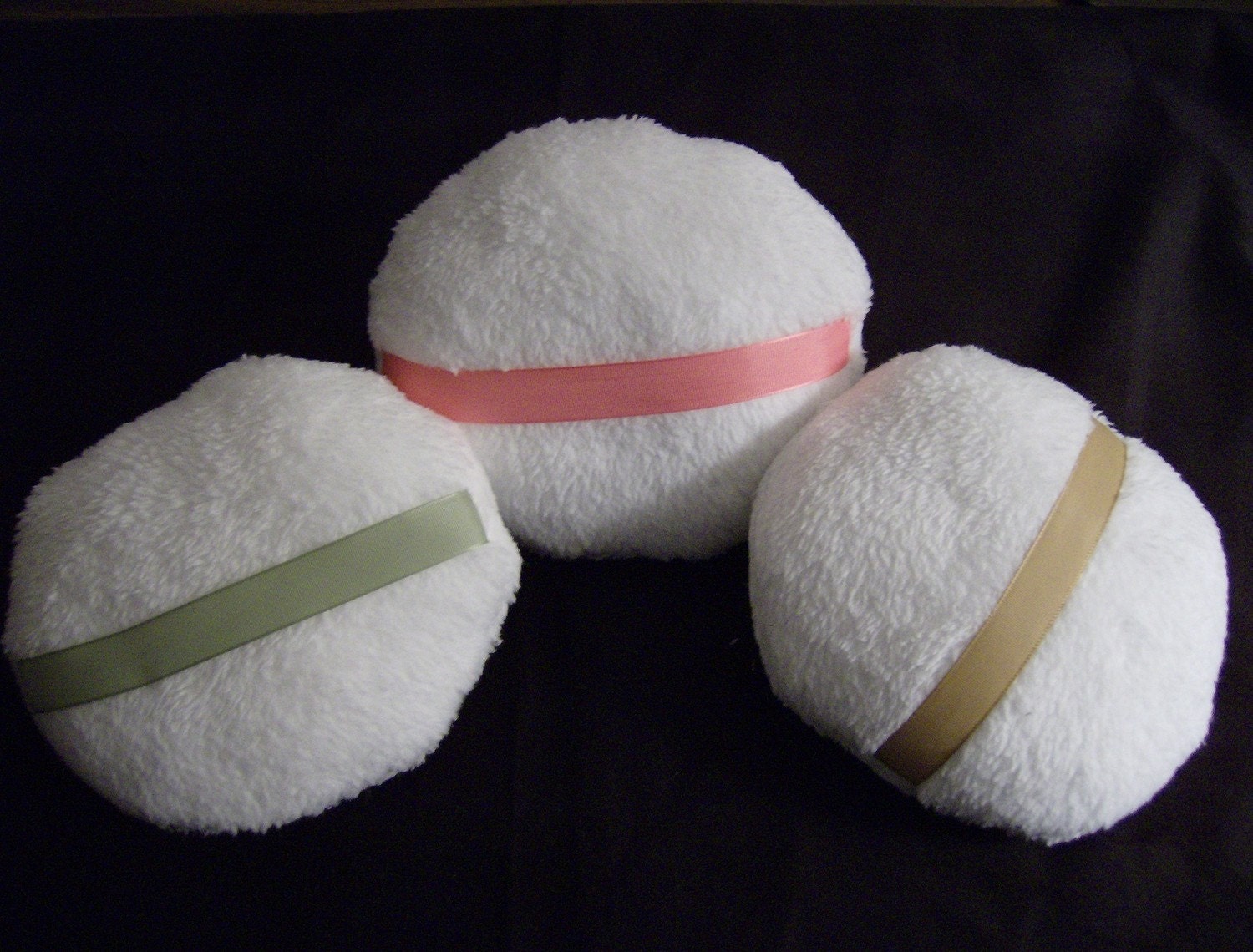 5 Inch Powder Puff Body Dusting Powder White Ribbon