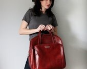 VINTAGE Dark Cranberry Red WEEKENDER Tote Bag Pick Your Poison LUGGAGE