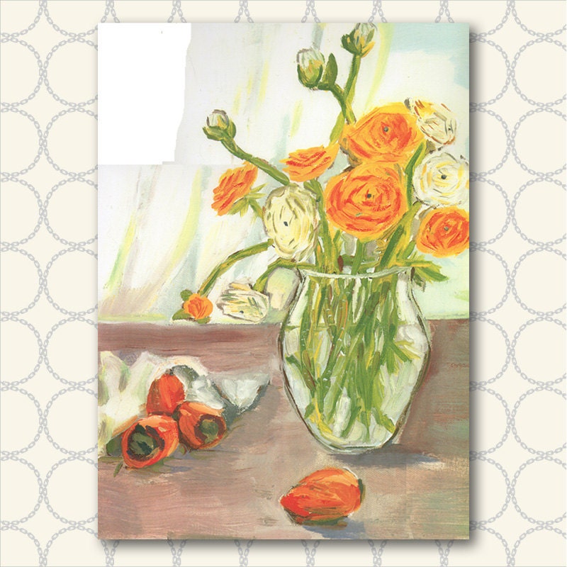 Ranunculus & Persimmons: A Few of My Favorite Things Still Life