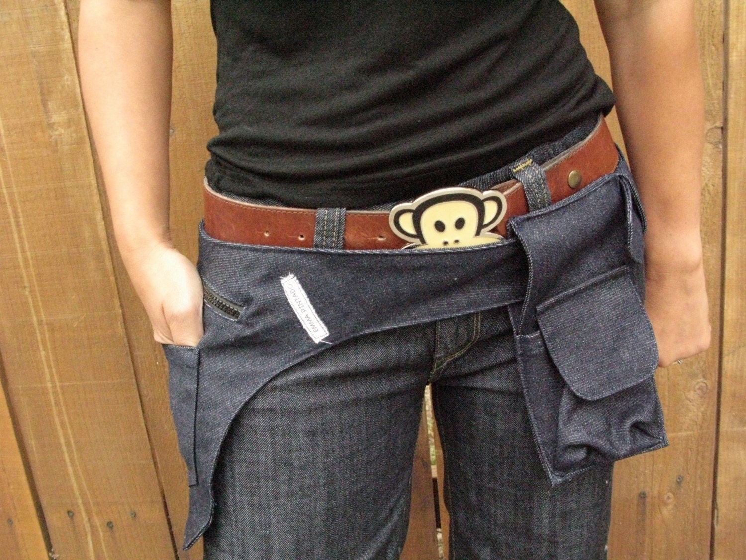 Denim  Hip Bag with Cell Phone pouch