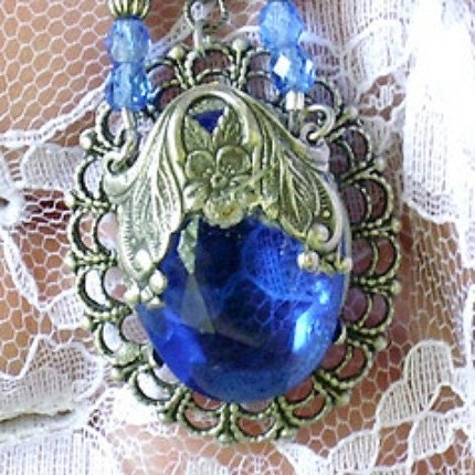 Clearance Unique Sapphire Crystal Silver Bib Necklace