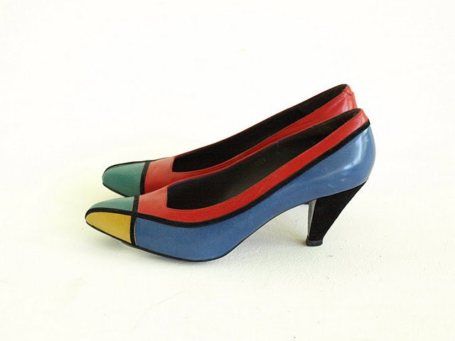 Vintage 1980s Shoe - Van Eli Mondrian Pump