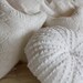 Recycled Chenille Sea Urchin Pillow - Large- white
