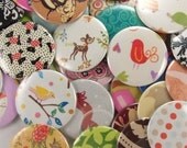 6 assorted fabric covered pocket mirrors 2.25 inches