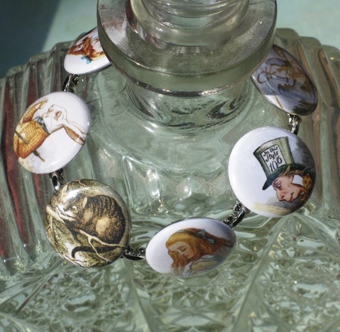 MAY SALE 31% OFF bracelet Alice In Wonderland 8 inch button bracelet
