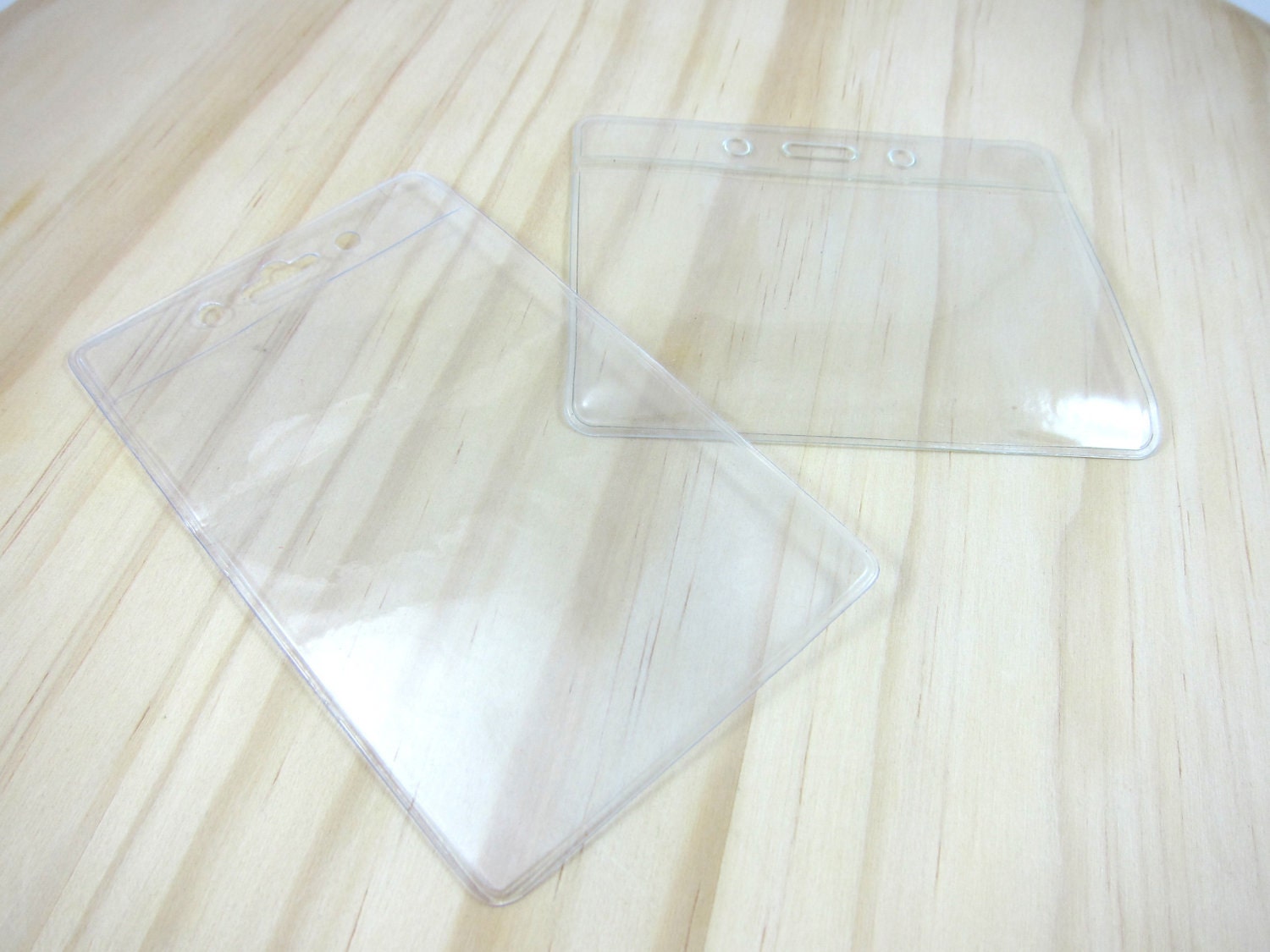 Clear Vinyl ID Card Holder / Badge Holder (Add-on) - Horizontal or Vertical