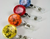 Badge ID Holder - Retractable Mylar Badge Reel (Clip-on) - Customizable Color, Butterflies