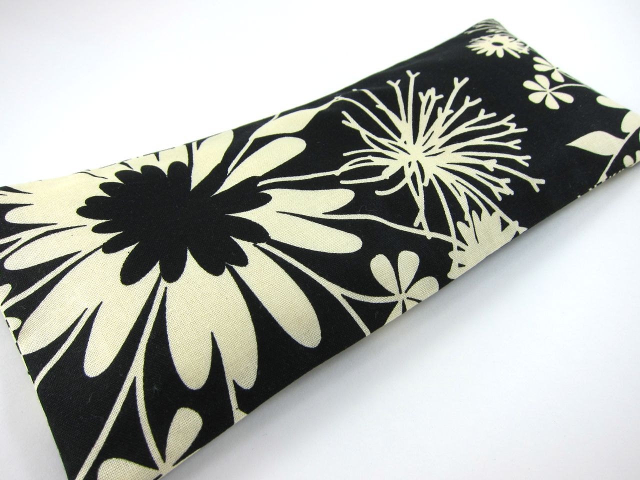 Eye Pillow with Removable Cover (100% Organic Flaxseed and Lavender Filler) - Dandelion on Black