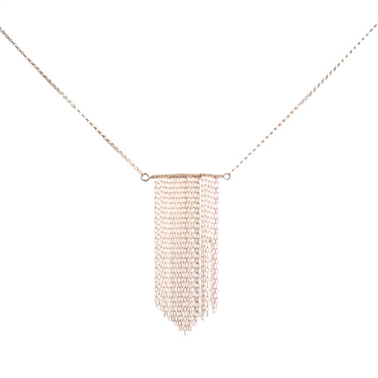 fringe chain necklace // chevron curtain necklace