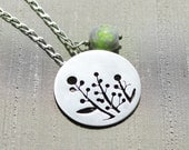 Charm silver necklace with flowers - READY TO SHIP