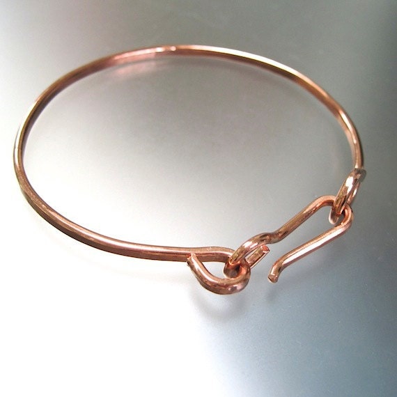 Copper Cuff Bangle Bracelet Rustic Metalwork Minimalist Fashion Jewelry