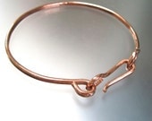 Copper Cuff Bangle Bracelet Rustic Unisex Eco Friendly Metalwork