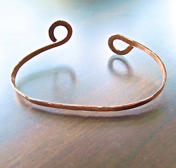 Eco Friendly Copper Cuff Bracelet Rustic Minimalist Unisex Metalwork