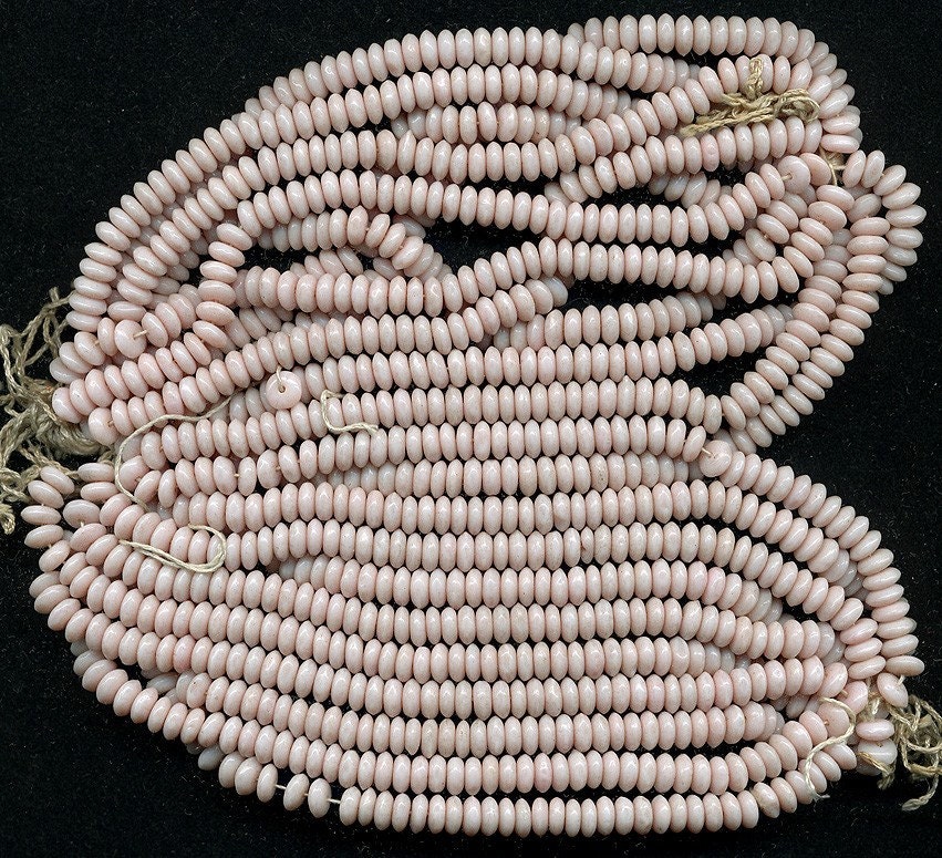 Vintage Pale Pink Beads 6mm Opaque Rondelle 50 Pcs