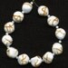 Vintage White Swirled Beads 12mm Glass w/ Caramel Ribbons