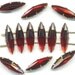 Vintage Red Rose Montee Beads 23x7mm Ruby Glass Sew Ons - 2 Holes