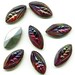 Vintage 15x7mm Stones Red Iris Foiled Pointback Glass Navette - 8 Pcs