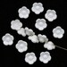 Vintage White Flower Beads 12mm Button Back - W Germany