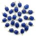 Vintage Lapis Glass Beads - Cubes w/ Bead Caps & Head Pin