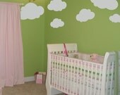 BIG Fluffy Clouds - Cloud Decals - Set of Six - Wall Decals - Your Choice of Color
