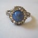 Vintage Art Deco Ring - Faux Star Sapphire and Rhinestones - Sterling Silver