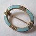 Vintage Enamel Brooch - Robins Egg Blue