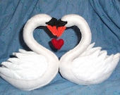 Together Forever - Original Design Felt Swans With Heart