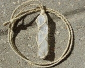 Hemp Wrapped Healing Crystal Quartz Point Wand Necklace
