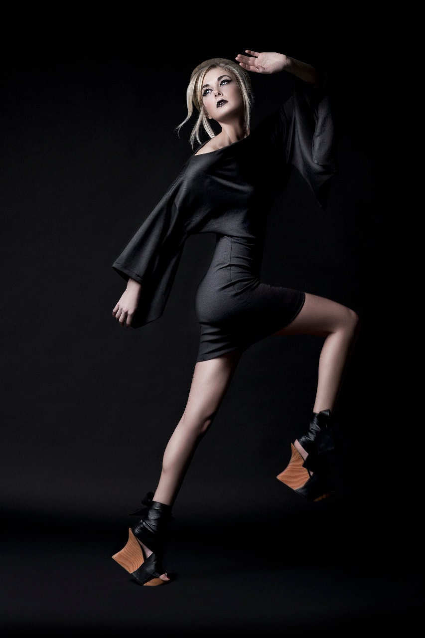 Mini Jersey kimono sleeved dress