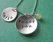 custom silver sweet pea necklace