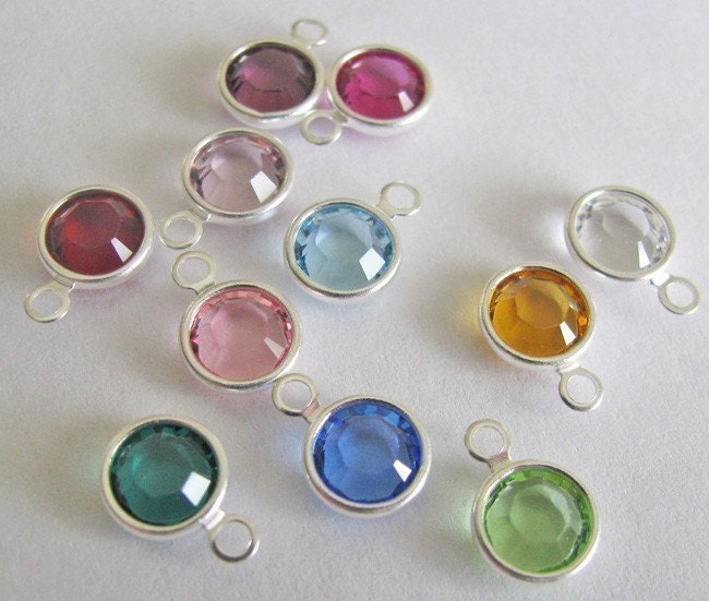 channel set birthstone charm