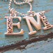 hand stamped double initial with date necklace