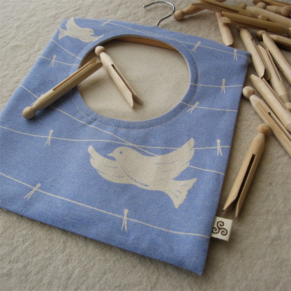 Clothes Pin Holder in Sky Blue