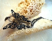 Steampunk Butterfly Statement Key Bracelet Ring
