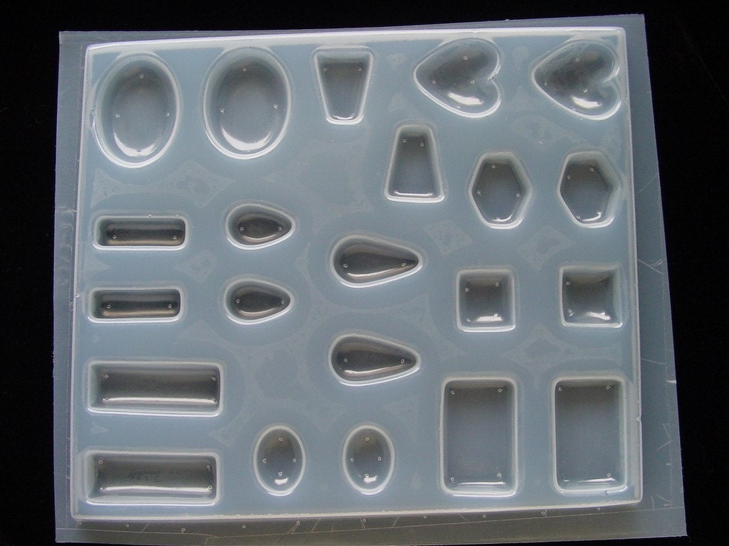 Deep Flex Resin Jewelry Mold Features 11 Popular Gem Shapes With 22 Cavities For Great Cabachons (403)