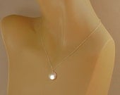 Coin Pearl Necklace, Bridesmaid Necklace, Wedding Necklace, Bridal Jewelry - Freshwater Medium Coin Pearl in Sterling Silver