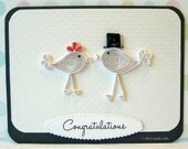 Paper Quilled Wedding Love Birds Card