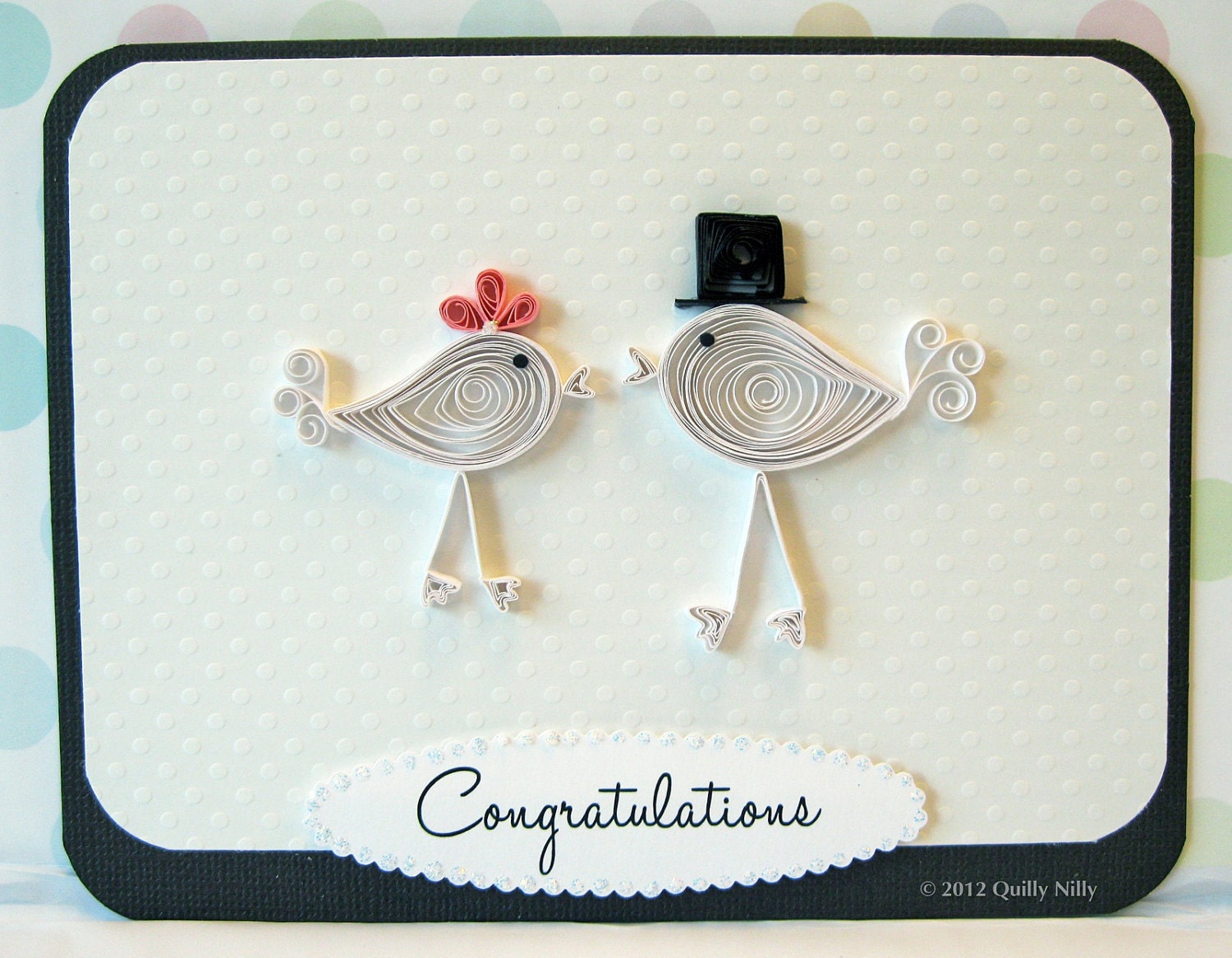 Paper Quilled Wedding Love Birds Card By Quillynilly On Etsy