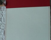 Hand Stitched Wedding Envelopes - Red and White -  Made to Order Any Size and Any Color