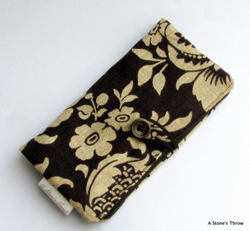 Women's Wallet, Brown and Creme Women's Checkbook Style Wallet