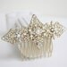 Gold Bridal Hair Comb, Filigree Head Piece, Vintage Pearl Veil Comb, Wedding Hair Accessories, MARCELLA COMB