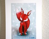 Red Red FOX PRINT