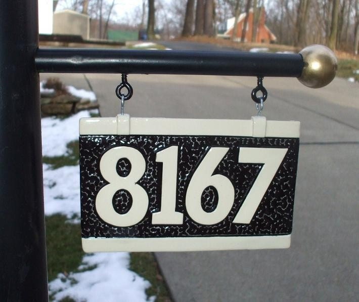 Ceramic House Sign Number Plaque for Lamp Post / Wall Mount