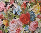 Germany Paper Scraps Lithographed Die Cut Flower Rose Scraps