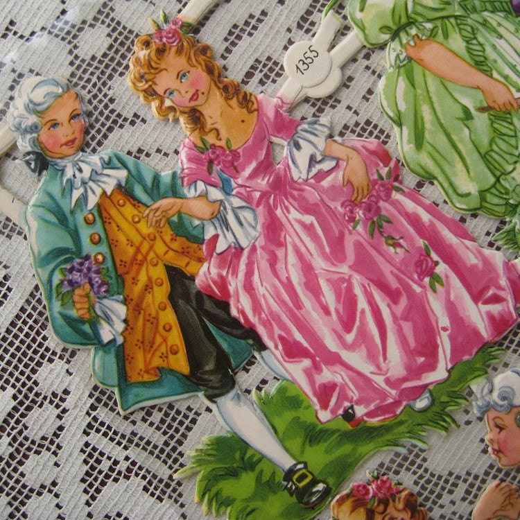 Germany Vintage PZB Paper Scraps Of French Marie Antoinette Couples